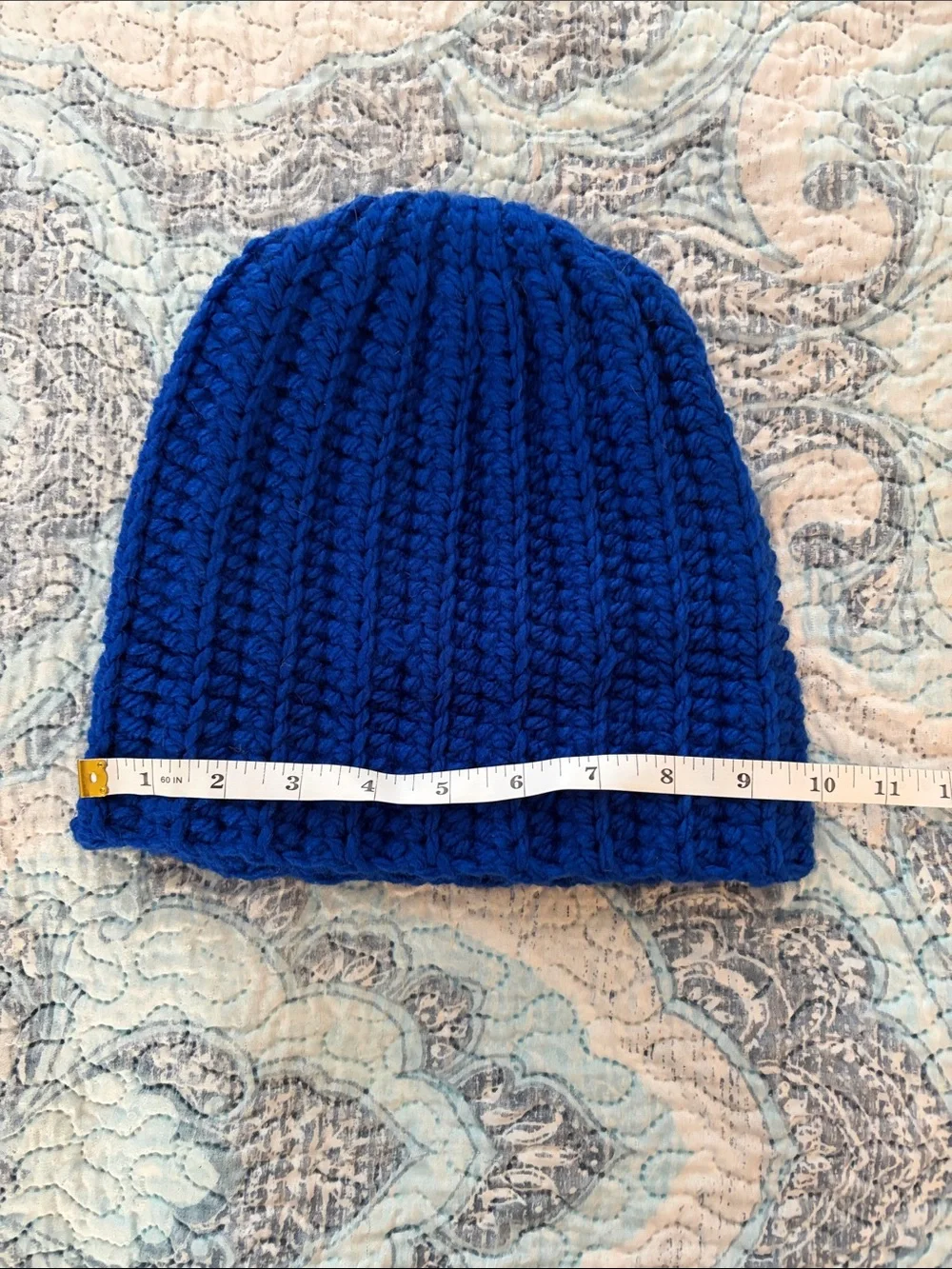 Hand Crafted Kids Knit Beanie - Bright Blue